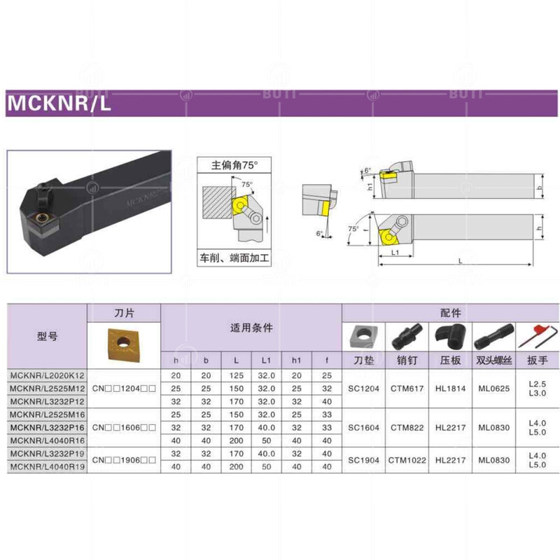Deskar-herramientas de torneado externo 100% Original MCKNR1616 MCKNR2020 MCKNR2525 MCKNL, barra de torno, soporte de corte blanco, cortador CNC