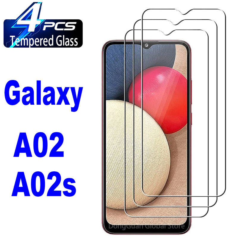 2/4Pcs Gehard Glas Voor Samsung Galaxy A02 A02s Screen Protector Glas Film