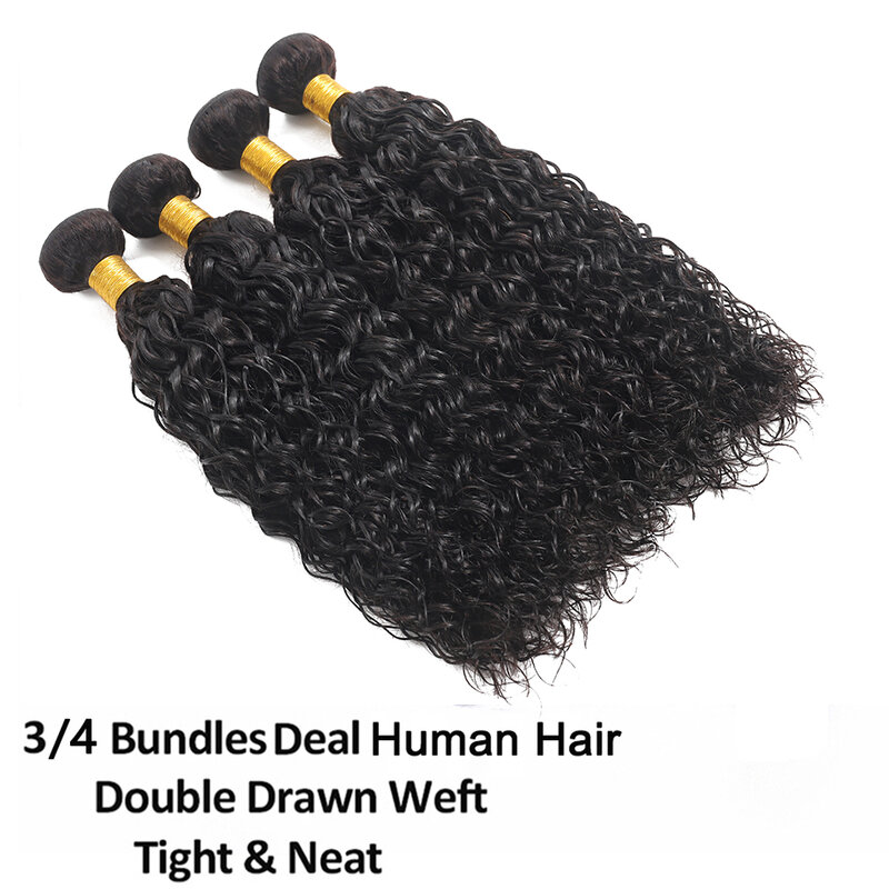 Волнистые человеческие волосы, искусственные малазийские вьющиеся волосы, 30 дюймов, естественный цвет, человеческие волосы без повреждений, свободные глубокие волны, 12 А