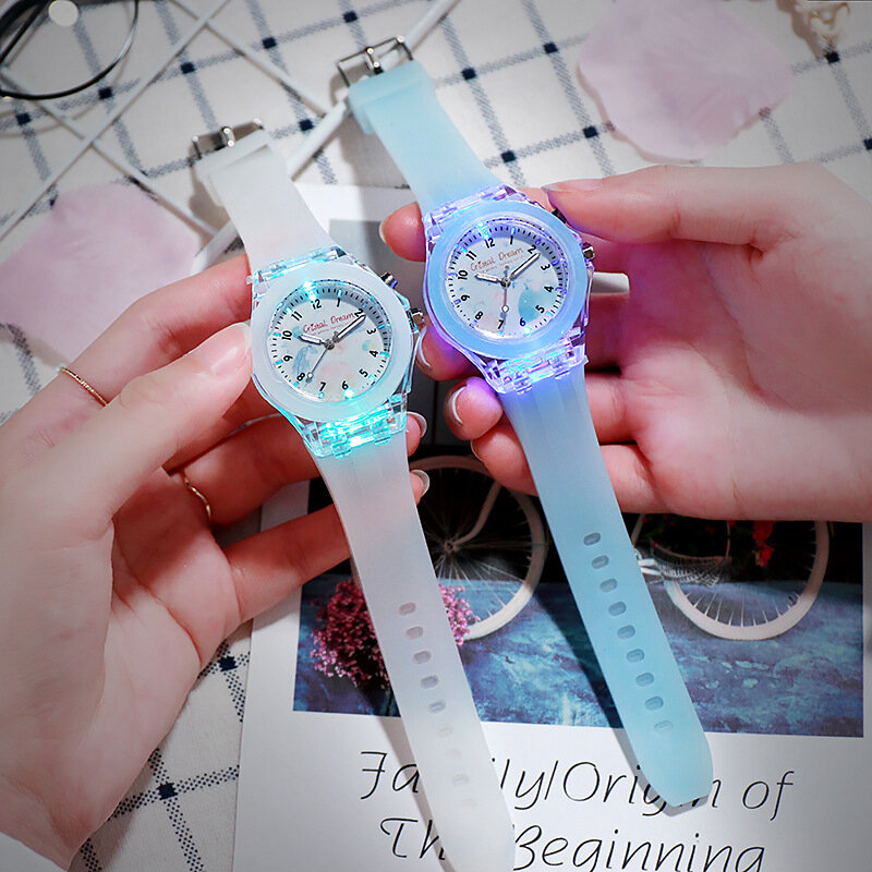 Urocze bajkowy zegarek dla dzieci chłopców dziewczęce modne świecące silikonowe kwarcowe zegarki dziecięce Casual Kids Watch montre enfant