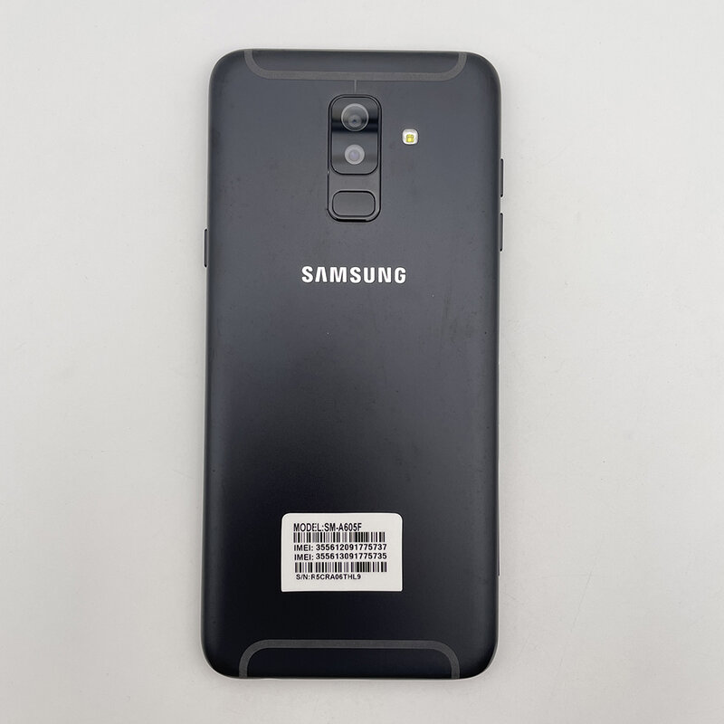 ปลดล็อคเดิมใช้ Samsung Galaxy A6 + (2018) A605F 3GB + 32GB ROM 6.0 "16MP โทรศัพท์มือถือสมาร์ทโฟนระบบลายนิ้วมือแอนดรอยด์