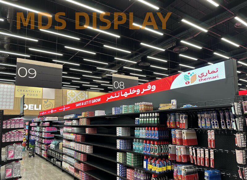 P1.25 COB Shelf Led Display, uso na loja e supermercado, varejo, comercial e uso