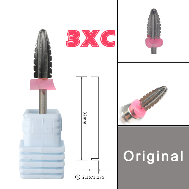 2 Way Typhoon Carbide Tungsten Left+Right hand Tungsten stable shank  Accessories Cutter pedicure nail drill bits