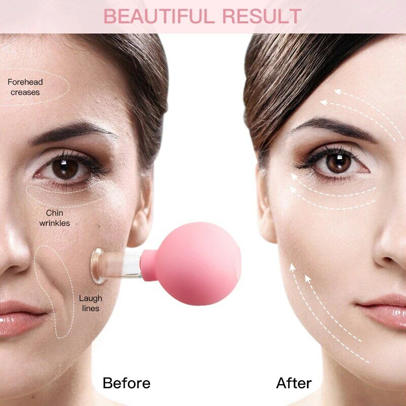 ยางหน้านวดสูญญากาศ Cupping Face Lifting Facial ถ้วยป้องกันเซลลูไลท์ถ้วย Anti-Wrinkle Cupping Therapy Facial Tool