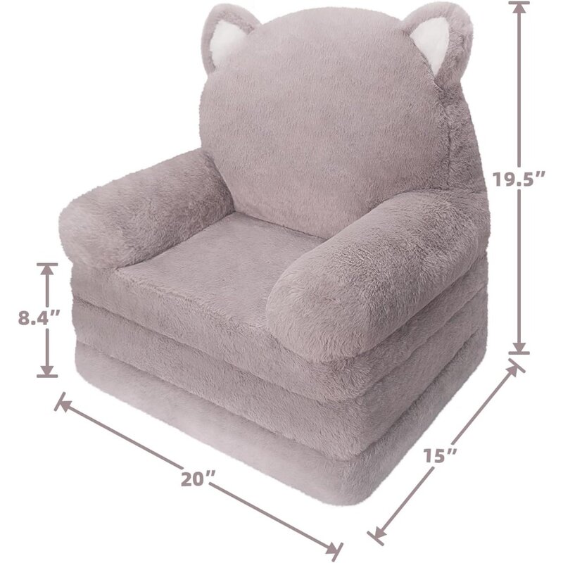 Kids Sofa Bed To Lounger Comfy Kids Couch for Kids Age 1-3 Toddler Chair Plush with Removable Cover Sofas