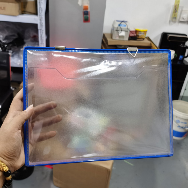 Suporte de saco de armazenamento de arquivos de parede Pasta de plástico Organizador de mesa Recipiente transparente de contas Acessórios de escritório