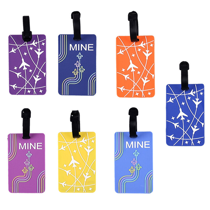1pc Luggage Tags PVC Plane Baggage Name Tag Suitcase Bag ID Address Labels Bag Tags For Luggage Travel Accessories