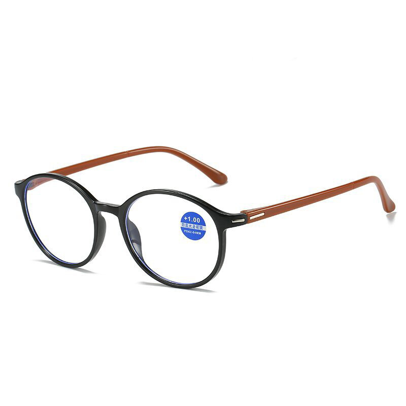 Vintage Anti luz azul óculos de leitura para homens e mulheres, óculos presbiópicos, óculos redondos Full Frame, + 1.0, + 1.5, + 2.0, + 2.5, + 4.0