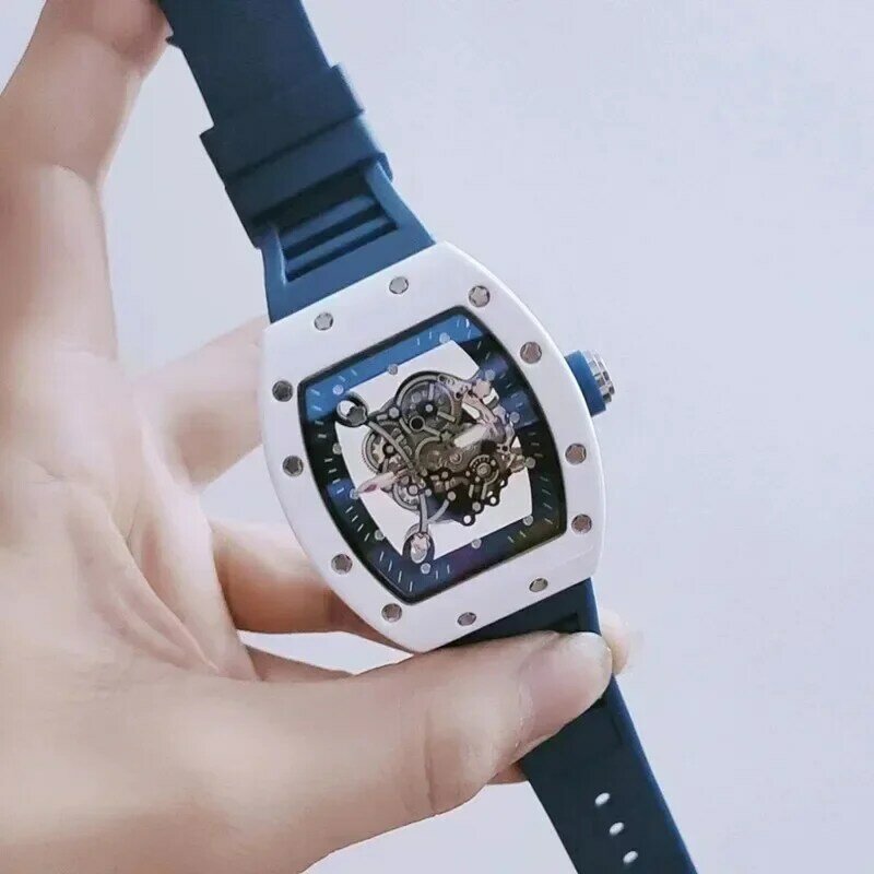 리차드 탑 럭셔리 브랜드 남성용 밀리터리 할로우 스포츠 시계, 시뮬레이션 날짜 쿼츠 시계, 방수 시계