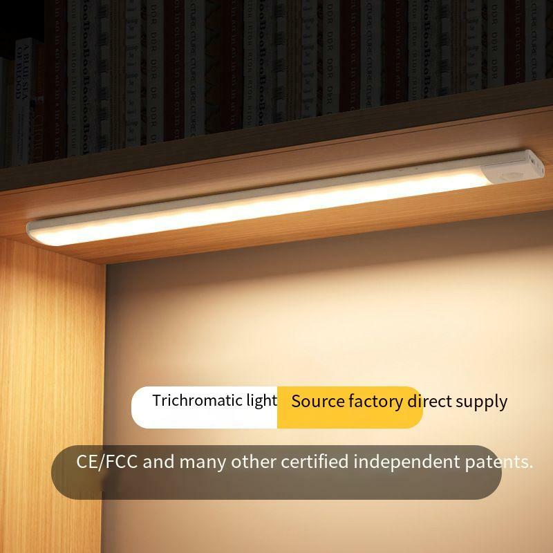โคมไฟ LED ตั้งโต๊ะติดห้องนอนเซ็นเซอร์สำหรับ hiasan kamar โคมไฟตู้ไฟของตกแต่งบ้านตู้เสื้อผ้าชาร์จไฟได้ USB