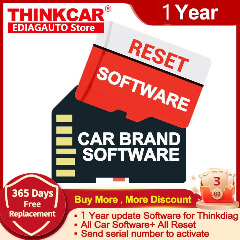 THINKCAR-Thinkdiag 1 an de mise à jour de tous les logiciels et 15 réinitialisations gratuits pour toutes les voitures, logiciel de services de maintenance pris en charge