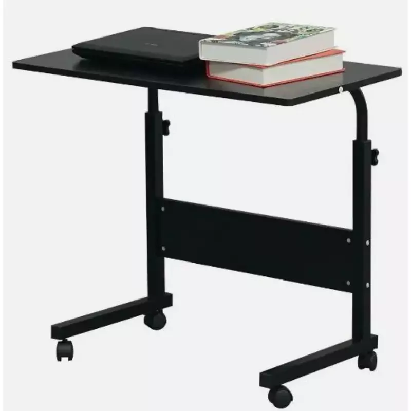 Computer desk, adjustable laptop scrolling portable, sturdy black, suitable for use in dormitories,bedrooms,offices,living rooms