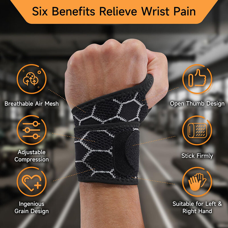 AOLIKES 1PCS Compression Wrist Brace for Carpal Tunnel Relief Light Support,Adjustable Wrist Guards Fit Right Left Hand for Work