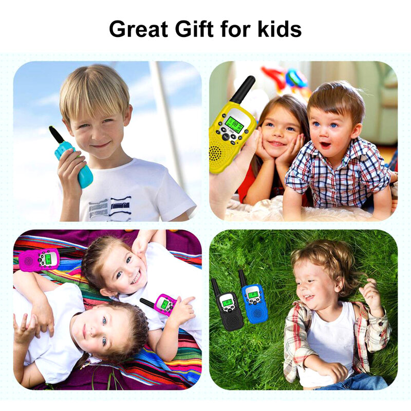미니 키즈 워키토키 셀룰러 핸드헬드 트랜시버, 하이라이트 전화 라디오 인터폰, LED 램프 포함, 어린이 선물, 2 개