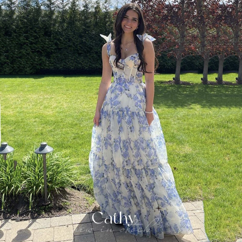 Cathy Real Silk Prom Dress, Princesa Wisteria Vestido de noite, Spaghetti Strap, Vestidos de festa, A-Line, Prom, 2023