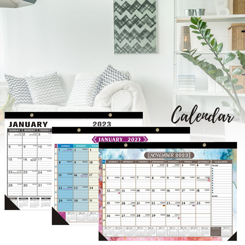 Настенный календарь, 18 месяцев с января 2023 года по июнь года, для дома, спальни, гостиной