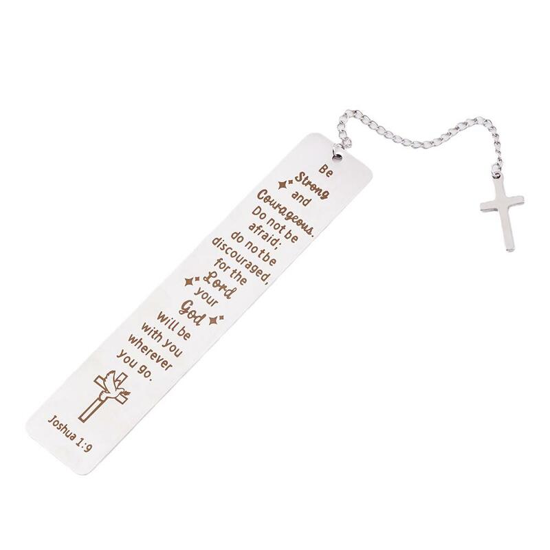 Creative Metal Bookmark With Cross Pendant Inspirational Reading Book Book Page Mark Gifts Day Teacher's Stationery Student E8M6