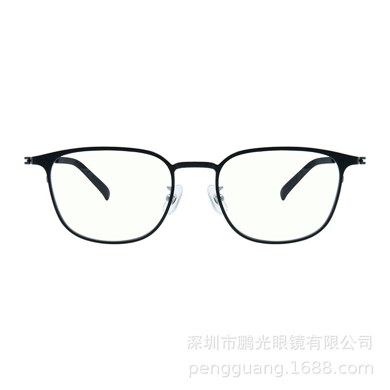 Kacamata Titanium murni untuk pria bisnis, kacamata hitam wajah bulat bingkai pinggiran penuh Retro untuk pria dan wanita