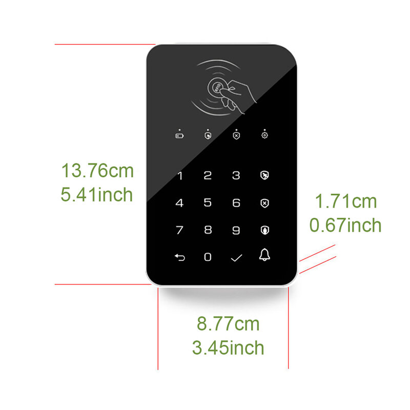 Ons Plug Draadloze Touchpad Toetsenbord Deurbel Detectie Alarm Wachtwoord