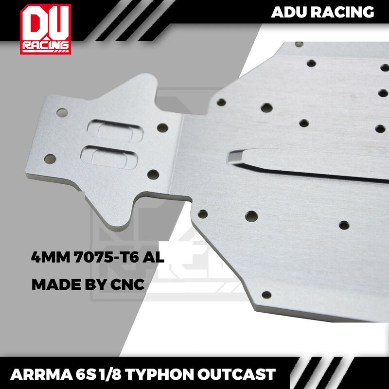 ADU Racing-Chassis com Banda Reforçada para ARRMA 6S TYPHON e OUTCAST EXB RTR TLR, 7075-T6 AL, 4mm, 3mm