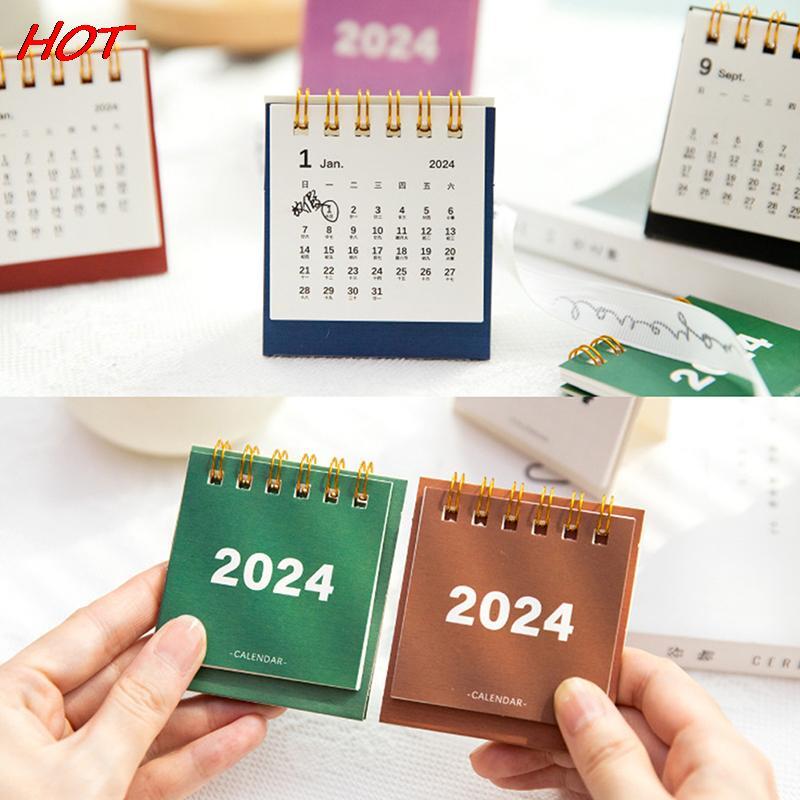 2024 Mini Desk Calendar Simple Paper Calendar Time Management Daily Planner Yearly Agenda Organizer Cute Office Desk Accessories