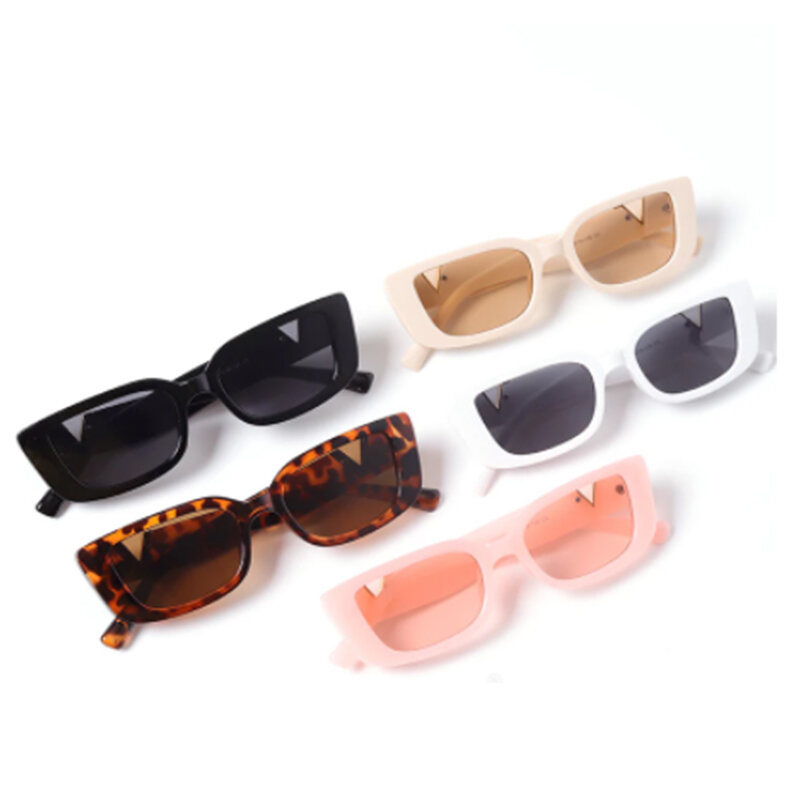 Kacamata Hitam Mata Kucing Bingkai Kecil Keren Retro untuk Wanita 2023 Kacamata Hitam Mewah Pria Modis Kacamata Hitam Jelly dengan Engsel Logam