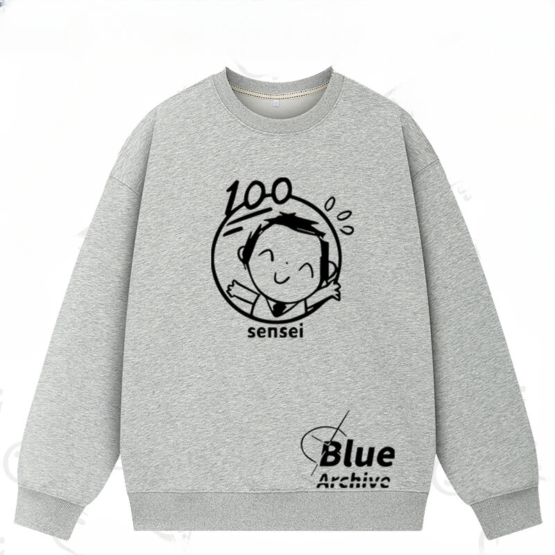 Anime niebieskie archiwum Sensei śmieszna bluza z kapturem Hip Hop bluza z grafiką dres w stylu Harajuku Unisex Streetwear