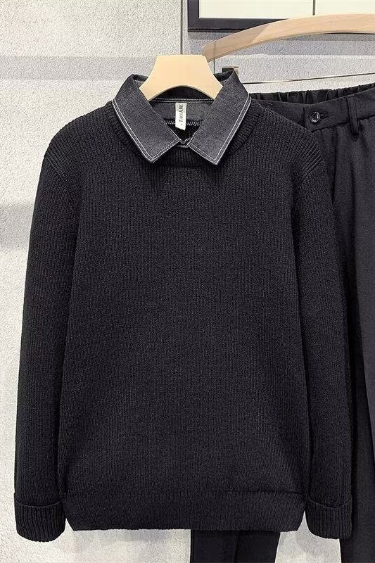 Suéter masculino de malha de caxemira, pulôver com gola redonda, malha espessa, plus size, moda outono, inverno, nova chegada, C68, 2024