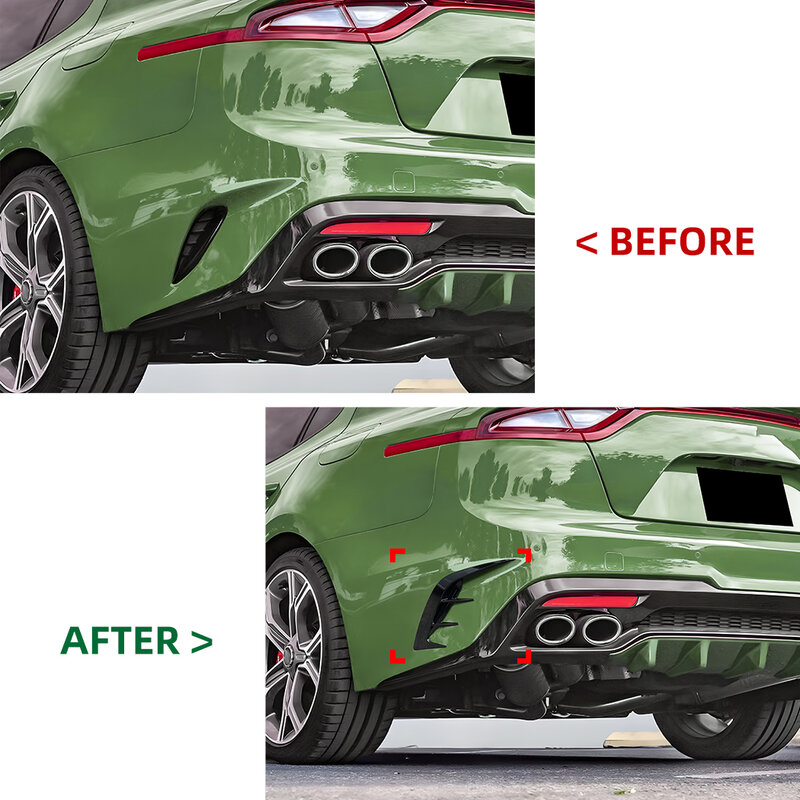 2 pezzi paraurti posteriore Side Vent C Canard cover per KIA Stinger 2017-2023 paraurti anteriore Trim Canards accessorio per lo Styling dell'auto