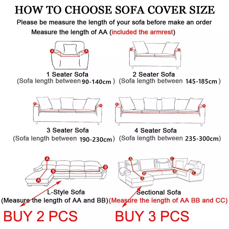 Thick Sofa Cover for Living Room Elastic Jacquard 1/2/3/4 Seater Sofa Cover L-shaped Corner Sofa Cover