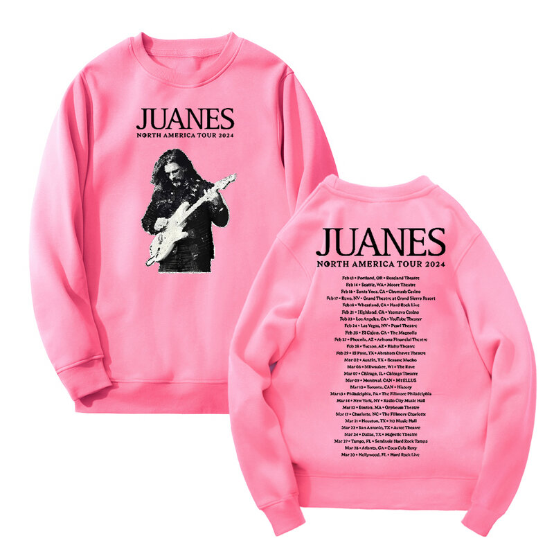Juanes 남녀공용 크루넥 긴팔 스트리트웨어, 맨투맨 힙합 의류, 북아메리카 투어 2024 Merch