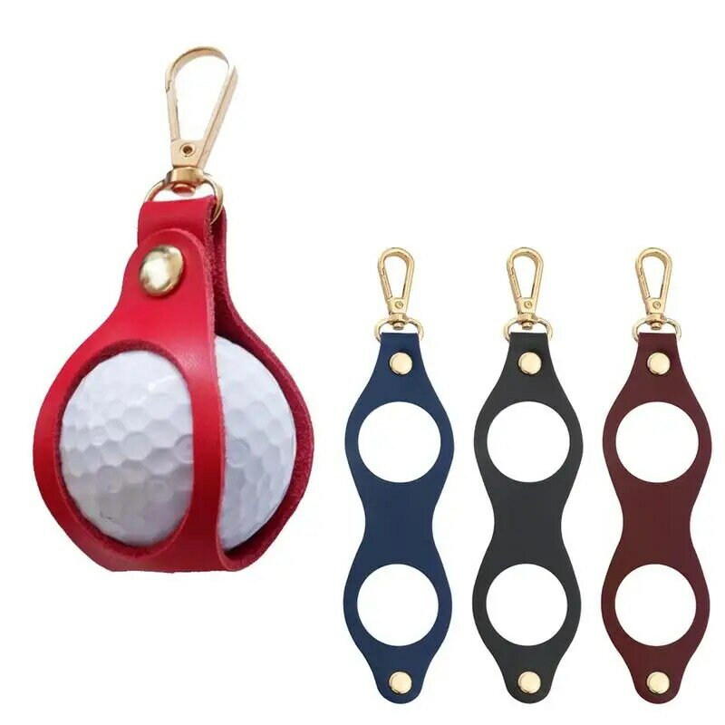 Soporte de cuero para bolas de Golf, bolsa colgante de cintura portátil, paquete de almacenamiento de cintura pequeña, bolsa de transporte de bolas única para suministros de Golf