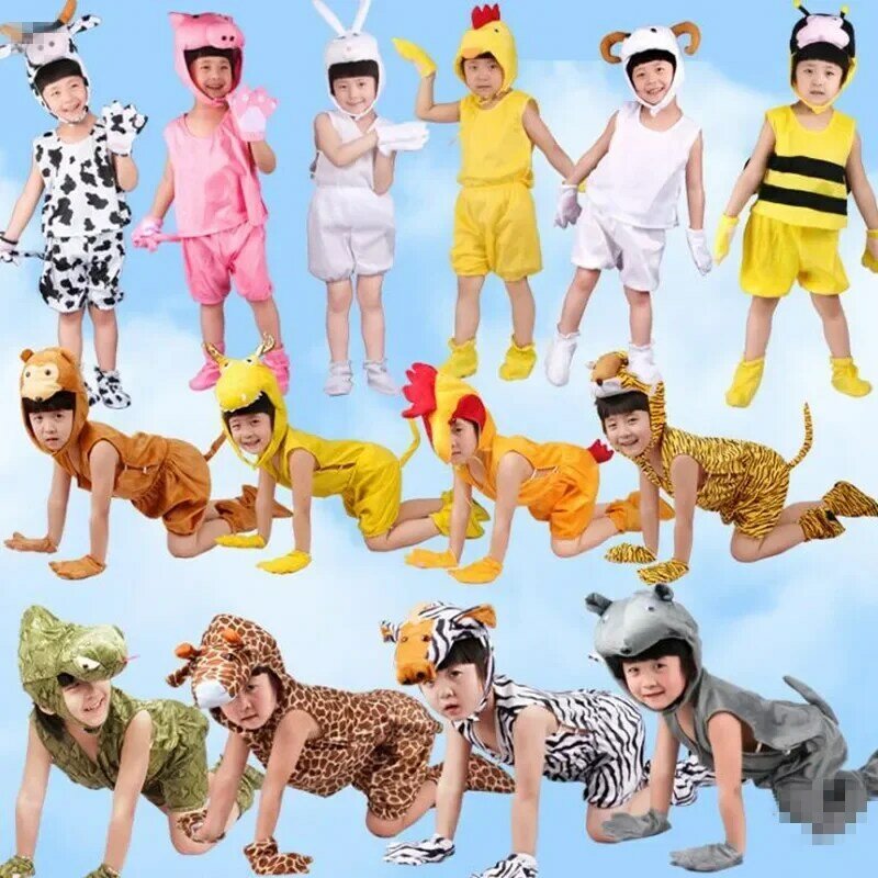 Carino multiplo animale Costume bambini bambini ragazzi ragazze estate costumi Cosplay corto vestito da festa di carnevale Halloween