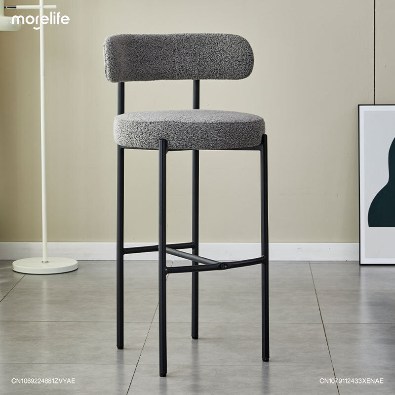 Новинка 2024, стулья для бара в кремовом стиле для дома, Скандинавский современный простой стул из нержавеющей стали для кафе и бара, креативный стул французского дизайна
