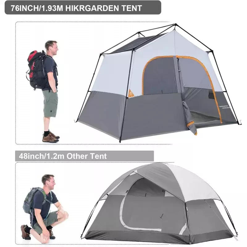 HIKERGARDEN 6 Person Camping Tent - Portable Easy Set Up Family Tent for Camp, Windproof Fabric Cabin Tent Outdoor for Hiking, B