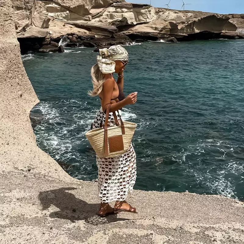 Женская пляжная юбка-макси для отдыха, белая ажурная накидка на бикини, Повседневная Базовая богемная Макси-юбка, пляжная одежда, лето 2024