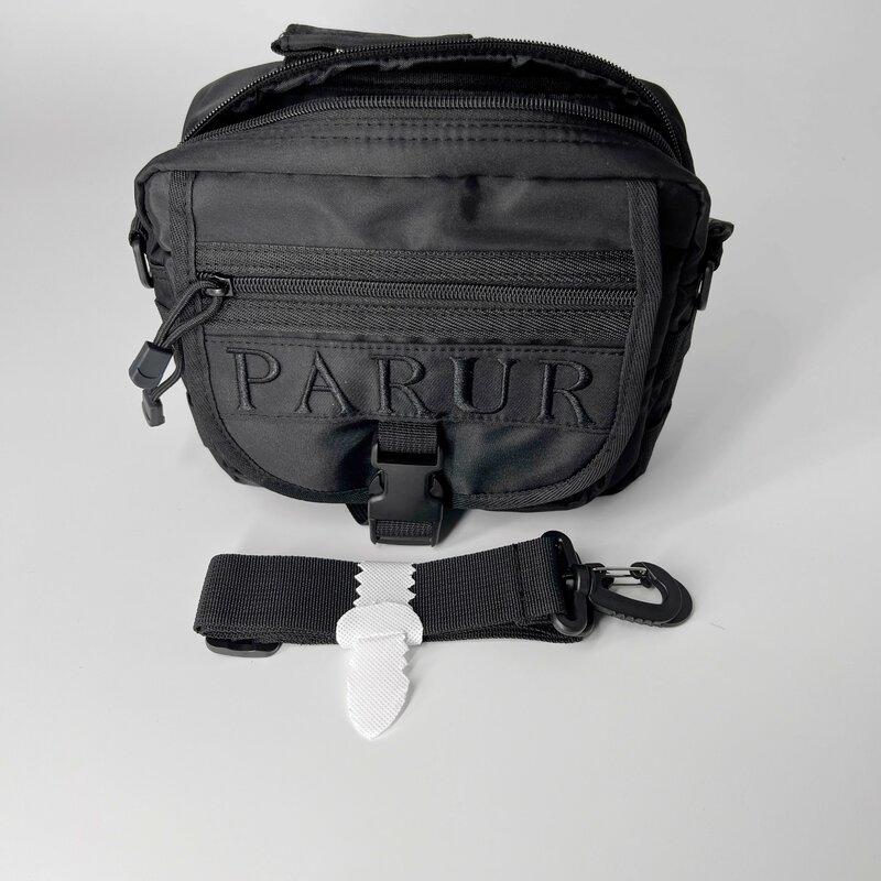 Y2k PARUR Bag French Trendy Black Shoulder Bag for Men Buckle Flap Crossbody Messenger PARUR Bag Sacoche Homme Waterproof Sac