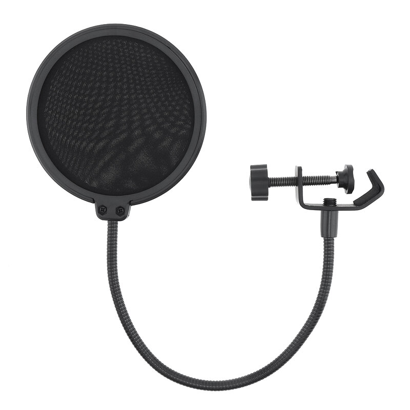 Dwuwarstwowy mikrofon studyjny filtr Pop elastyczna szyba przednia maska z filtrem Mic tarcza do mówienia akcesoria do nagrywania