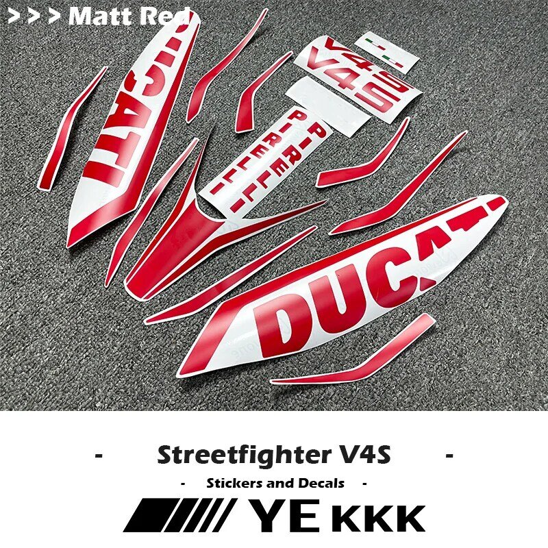 Untuk Ducati Streetfighter V4 V4S penuh stiker mobil stiker motor Fairing Shell stiker Decal penuh versi garis tubuh
