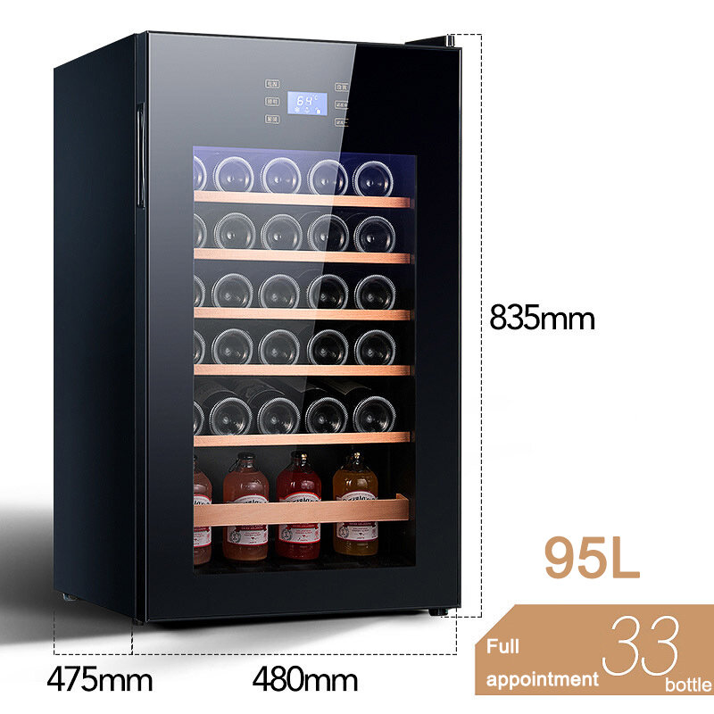 BJ-95G Autoportante Wine Collection Cabinet, Household Compressor de refrigeração, temperatura constante, refrigeração, refrigerador, 95L