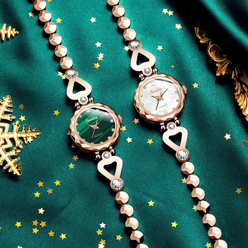 Nieuwe Mode Lige Horloge Voor Vrouwen Diamant Horloges Sunkta Topmerk Luxe Wolfraam Staal Waterdichte Quartz Klok Vrouwen Polshorloge