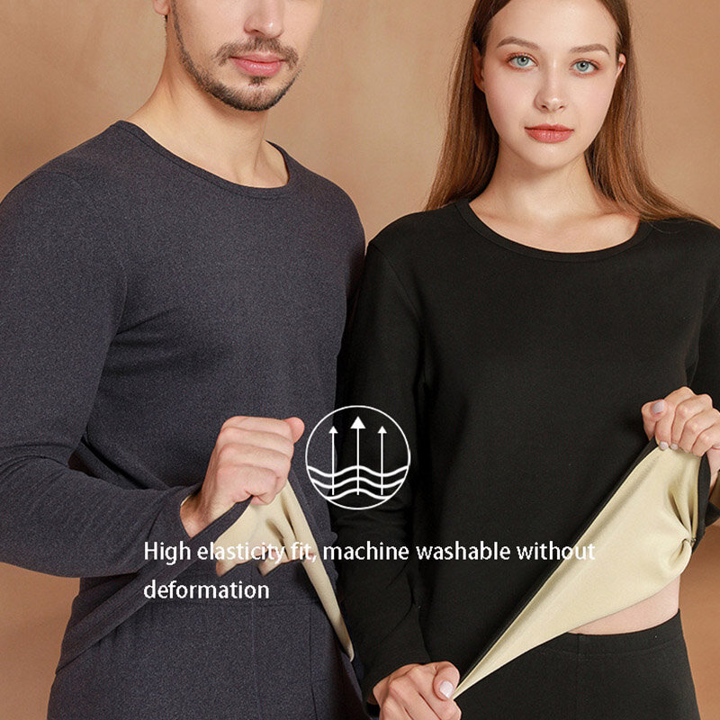 Setelan pakaian dalam lengan panjang pria wanita, celana hangat tebal desainer minimalis Slim Fit elastis kualitas tinggi musim dingin 2023