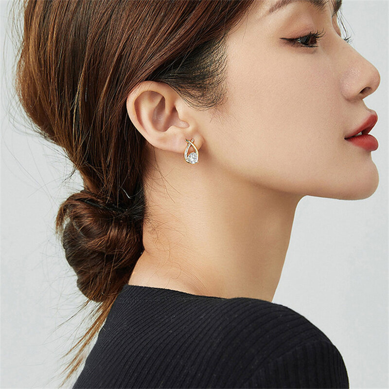 SKEDS moda croce orecchini per le donne ragazze stile coreano eleganti gioielli in cristallo orecchini a coda di pesce orecchini da donna regalo