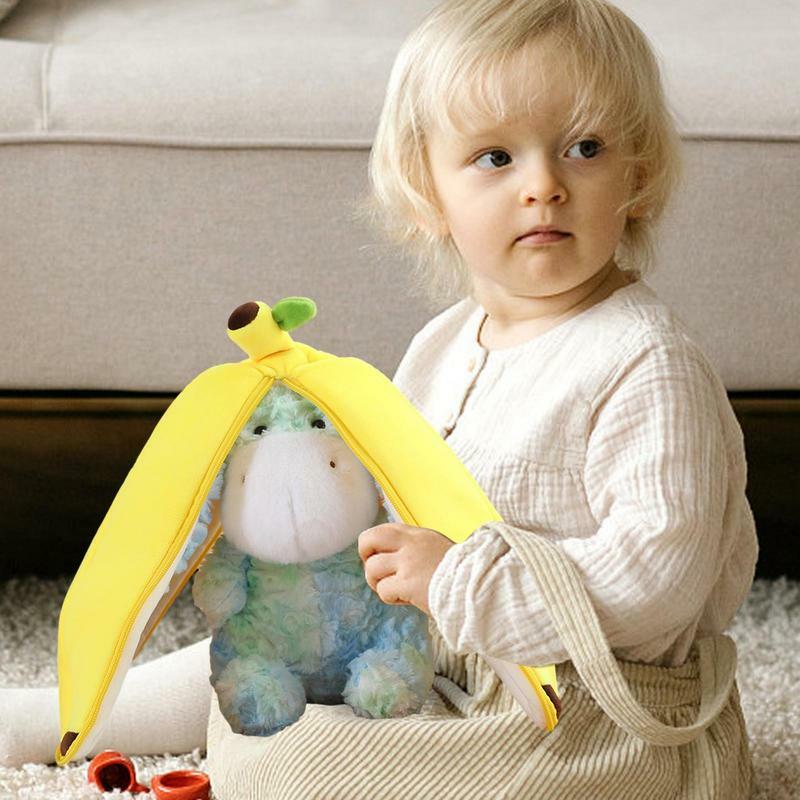 Donkey Plush Toy Comfortable Donkey Design Animal Plushie For Kids durable Realistic Cuddly Banana Donkey With Long Ear Toys
