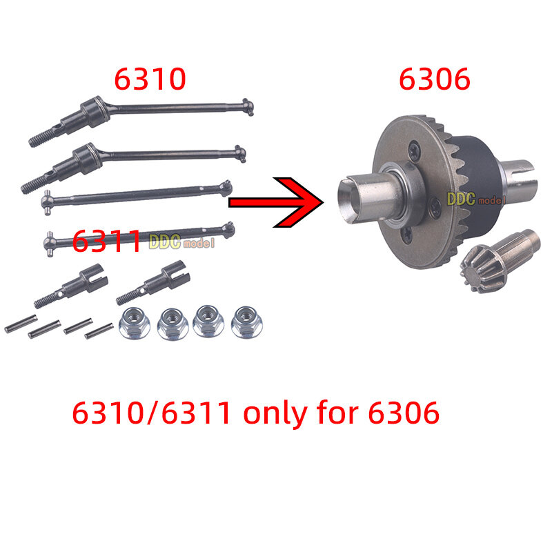SCY-16103PRO/16102pro/16101pro/16201pro Afstandsbediening Rc Auto-Onderdelen Upgrade Differentiële Metalen Tandwielen