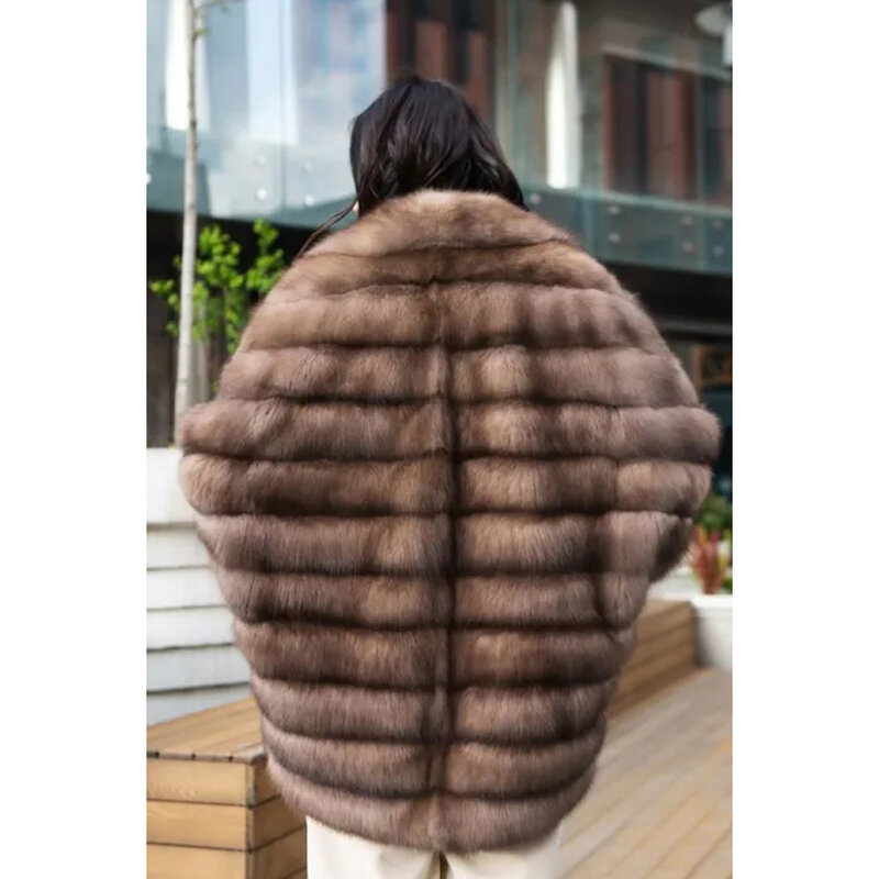 Manteau en fourrure naturelle pour femme, veste en fourrure de renard véritable, marques de luxe, hiver