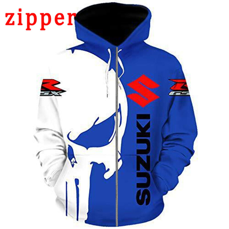 Spring and Autumn 2024 New Suzuki Hoodie 3D Print Sport Pullover Men's and Women's Motorcycle Jackets Hip Hop Street Fashion Top