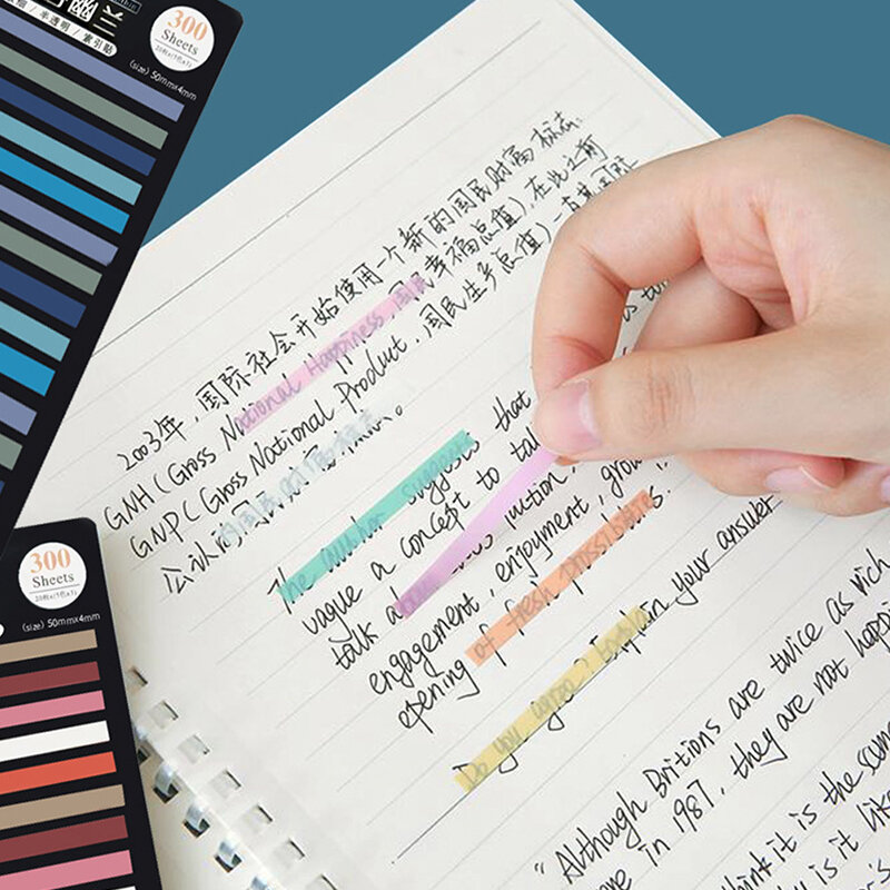 300 arkuszy kolor tęczy indeks notatnik wysłany kartki samoprzylepne papierowa naklejka notatnik zakładka artykuły szkolne Kawaii biurowe