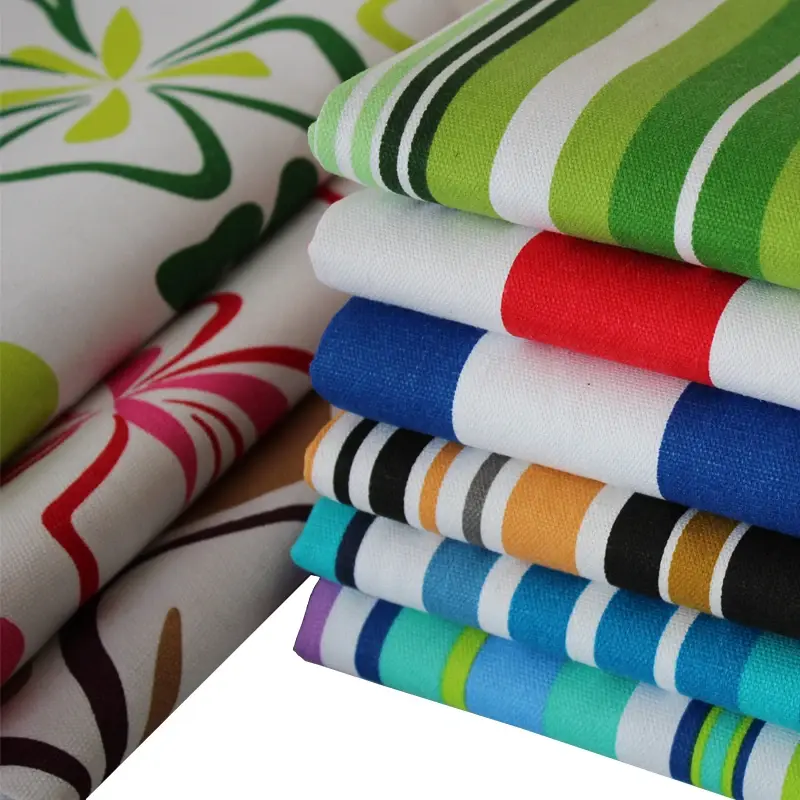 Tissu en toile à rayures au mètre pour housses de canapé, nappe, couture bricolage, polyester, coton, grill grossier, lin, imprimé, respirant