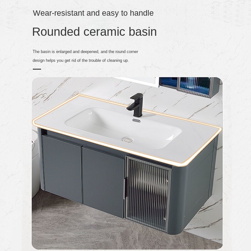 Beauty smart mobiletto del bagno in acciaio inossidabile combinazione lavabo in alluminio a nido d'ape lavabo lavabo integrato